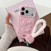 Coque de téléphone XP1283 populaire style coréen avec nœud en ruban étoilé coloré, compatible avec iPhone 17, Apple 16 Pro Max/15/14, pour femmes