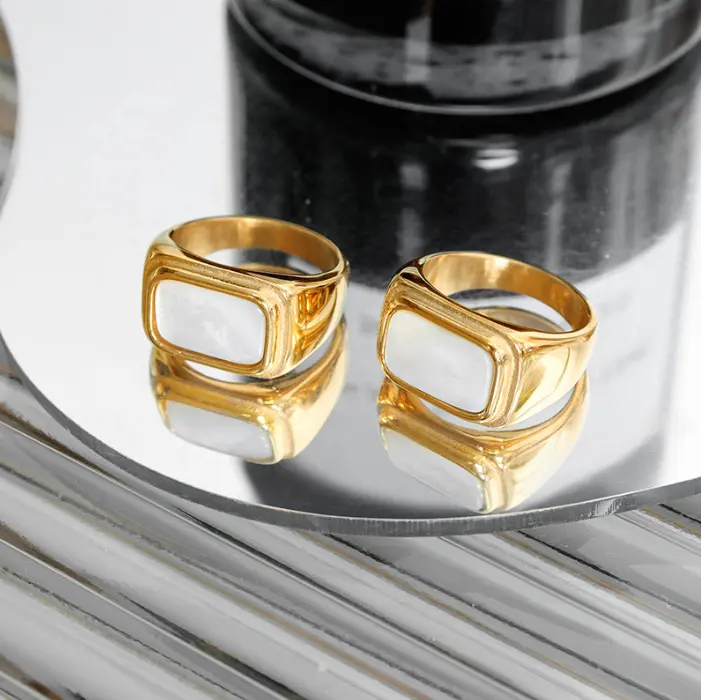 Minimalistische Opaal Stenen Ring Sieraden 18K Goud Zilver Sierlijke Delicate Stapelbare Elegante Dikke Gedurfde Ringen Vrouwen