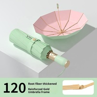 Parapluie pliant entièrement automatique à trois plis avec armature en fer, design moderne et minimaliste, tissu coloré résistant aux UV, personnalisable avec logo