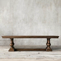 Eichen-Vintage-Massivholz Rechteckiger Esstisch Französischer Landhausstil Vintage Großer Langer Tisch Konferenztisch Maßgefertigte Möbel