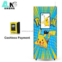Nouvelle machine distributrice de cartes TCG Pokémon style anime avec bande LED et support de paiement par carte