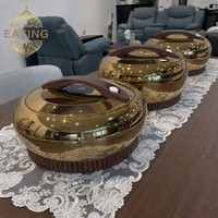 2026 Forever Gold Ensemble de chauffe-plats isothermes en acier inoxydable, forme galet, 4L 5L 6L, pour buffet de mariage et cadeau du Ramadan
