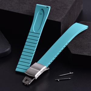 JUELONG Nouveau design Bracelet de montre en caoutchouc FKM 16/18/19/20/21/22mm Bracelet de montre sport étanche avec fermoir déployant - Product Image 2