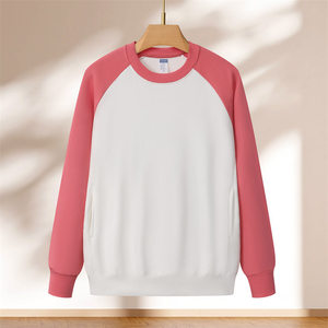 Sweat-shirt à col rond raglan en coton French Terry 400g de qualité supérieure, unisexe, pour adultes, étudiants, travail, école, uniforme - Product Image 3