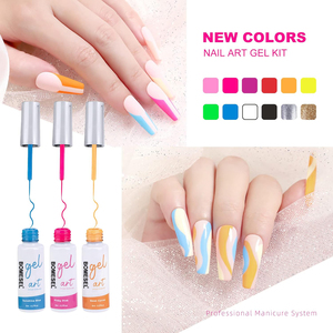 Vernis Gel UV/LED Soak-Off pour Nail Art, Peinture Liner, Pinceau Ultra Fin, Haute Pigmentation, Couleurs Vives, Longue Durée, Marque Privée, 12 Couleurs - Product Image 4