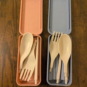 Ensemble d'ustensiles pliables réutilisables avec étui, logo personnalisé, comprenant cuillère, couteau, fourchettes, baguettes, pour voyage, pique-nique, camping - Product Image 5