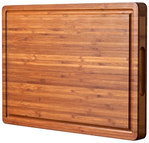 Planche de découpe en bambou carbonisé pour cuisine, grande planche de <span class=keywords><strong>boucher</strong></span> en <span class=keywords><strong>bois</strong></span> carbonisé avec plateau à fentes pour fruits - Product Image 1