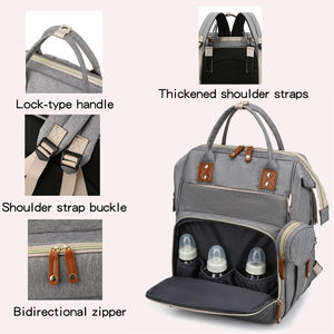 Sac à dos pliable portable de luxe imperméable pour maman bébé avec station de change <span class=keywords><strong>Lit</strong></span> Port USB - Product Image 3