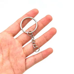 MLGB 100 Piece D Hook Keychain Hardware with Jump Rings Metal
