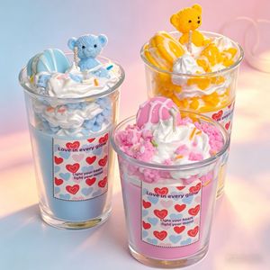 Candela Profumata Personalizzata a Forma di Orso, in Cera a Tema Gelato, Souvenir Creativo per Decorazioni Domestiche, Candela Aromaterapica - Product Image 1