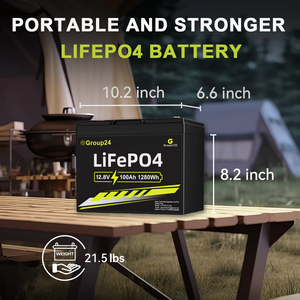 Batería lifepo4 de 12v 100ah para caravanas - batería de ciclo profundo de litio grupo 24 con corte de corriente a baja temperatura, mejora de energía para autocaravanas - Product Image 2