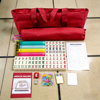 Ensemble de Mahjong Américain Vierge de 30 mm en Gros, 166 Tuiles avec Support Moderne et Sac Matelassé pour Jeu de Table Amusant