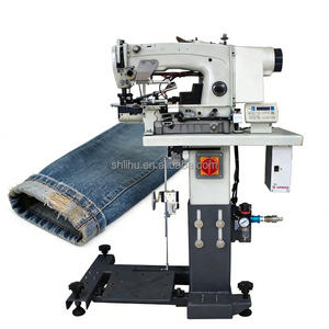 <span class=keywords><strong>Machine</strong></span> à ourler industrielle automatique haute vitesse pour la couture des ourlets de jeans et de pantalons - Product Image 1