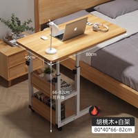 Table de chevet mobile Chambre à coucher Location Petit bureau Table d'ordinateur portable Table d'apprentissage réglable Usage domestique