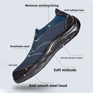 Chaussures de sécurité légères SAFETY JOGGER, quatre saisons, embout en acier, anti-écrasement, anti-perforation, antistatiques, bottes à enfiler pour hommes - Product Image 3