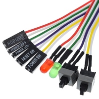 1 pièce Câble d'alimentation pour carte mère PC 65 cm, fin, avec interrupteur marche/arrêt et réinitialisation, et voyant LED, bouton-poussoir de réinitialisation d'alimentation PC
