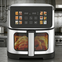 Friteuse à air numérique multifonctionnelle de haute qualité 8L sans huile, écran tactile, acier inoxydable, certifiée CE ETL GS