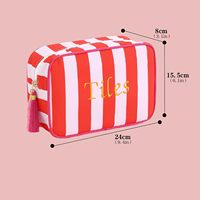 Sac à main portable Oxford rayé de style nordique, grande capacité, pour cosmétiques et rangement Mahjong, idéal pour l'export.