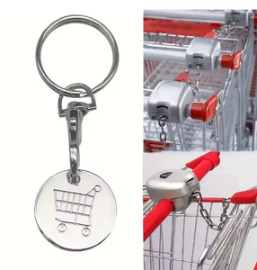 1 pièce <span class=keywords><strong>Jetons</strong></span> de chariot de supermarché universels en acier inoxydable, petits, portables, porte-clés, ornement décoratif - Product Image 4