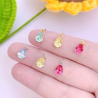 Coloré brillant cubique zircone lune pendentif cuivre 18K plaqué or bijoux à bricoler soi-même faisant des accessoires pendentif connecteur