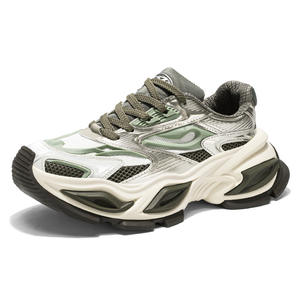 รองเท้าผ้าใบนักเรียนแฟชั่น พื้นหนา เพิ่มความสูง สีสันผสมผสาน รองเท้าวิ่งใส่สบาย รองเท้าผ้าใบทรง Chunky สำหรับผู้ชาย - Product Image 5