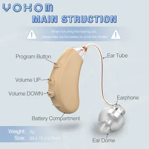 Işitme kaybı için dijital programlanabilir çip işitme amplifikatörü ile sıcak satış görünmez İşitme cihazları