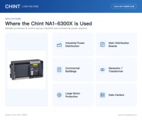 Disjoncteur automatique Chint NA1-6300X ACB 3P 4P 5000A 6300A intelligent universel fixe ou extractible pour la distribution électrique