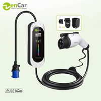 Chargeur de voiture électrique portable ZENCAR Premium 16A 32A 3,5 kW 7 kW 11 kW 22 kW certifié TUV CE RoHS pour usage domestique