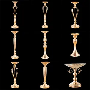 T04184 lüks düğün dekorasyon Metal çerçeve trompet mum uzun vazo centerpiece çiçek masaları Centerpieces düğün için standı