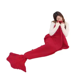 Manta minimalista elegante con cola de sirena, manta de fantasí<span class=keywords><strong>a</strong></span> de punto suave para sofá cama, inspirado en <span class=keywords><strong>cuento</strong></span> de hadas, Picnics domésticos acogedores plegados - Product Image 5