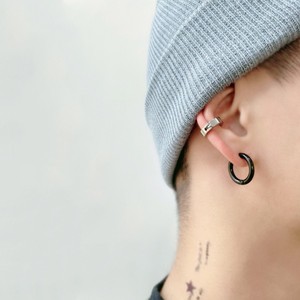 Stainless Steel Clip on Hoop <b>Earrings</b> 18K PVD Gold | No <b>Piercing</b> Thick Huggie Ear Cuffs Minimalist Unisex Jewelry - Product Image 3