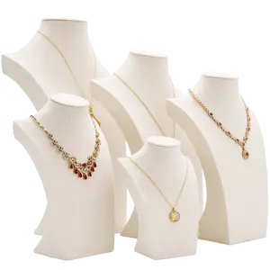 Jewelry Display Sets Bust Stand Beige Necklace Display Stand
