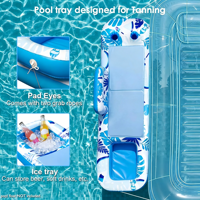 Piscine gonflable durable pour bronzage, transat de bain de soleil en PVC avec glacière intégrée, étagère flottante portable pour lac, plage, camping
