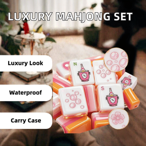 Coffret de Mahjong Newport en Acrylique de Luxe Personnalisé, Motif Botanique, Durable, Écologique, Pliable, Résistant à l'Eau, Design Moderne - Product Image 2