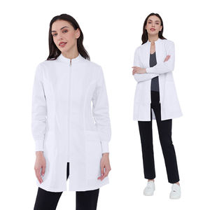 Blouse de laboratoire personnalisée de haute qualité à des prix abordables blouse de laboratoire blanche professionnelle à manches longues uniforme d'hôpital à fermeture éclair pour <span class=keywords><strong>médecin</strong></span> dentaire - Product Image 3