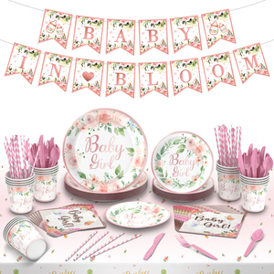 Per Baby shower e feste di compleanno ragazze mongolfiera per feste stoviglie e decorazioni rosa <span class=keywords><strong>carta</strong></span> usa e getta vassoi e striscioni - Product Image 6
