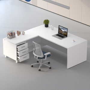 Bureau de direction en L autoportant extensible en bois noir de haute qualité, nouveau design moderne, vente chaude - Product Image 4