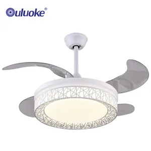 High Quality 42 Inch Factory Direct White Silent Invisible Remote Control Ceiling Fans With Light