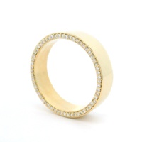 Bague de mariage plaquée or jaune DiamondX avec zircone cubique sur les deux côtés