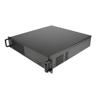 Caja de Servidor Corta de 19 Pulgadas 2U con Disco Duro de 3.5 Pulgadas, Chasis de Servidor para PC Industrial ATX, Compatible con Fuente de Alimentación ATX