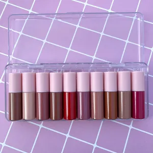 Mini Free Sample Private Label Matte Glossy Lip Gloss Shiny Lipgloss Glossy Lip Gloss Lipstick Set Nude Lip Gloss