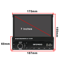 Simple 1 din 7 pouces panneau rétractable écran tactile android autoradio carplay stéréo vidéo audio multimédia lecteur gps avec wifi