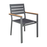 Chaise pliante en bois PS pour l'extérieur et table Patio Bistro Fauteuil de jardin empilable pour plage, parc et restaurant