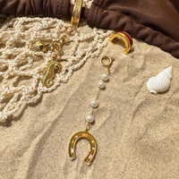 Accessoires de bijoux de plage pour bikini, boucle plaquée or 18 carats en acier inoxydable et titane, forme de coquillage en pierre naturelle, pour foulards DIY