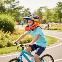 Casque de vélo VTT intégral junior avec feu arrière LED, réglable, résistant aux chocs, certifié CPSC CE, pour enfants, BMX, cyclisme, skateboard