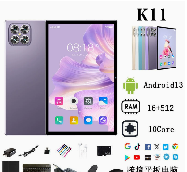 K11 10.1-inch Android Tablet with 2+32 Touch Screen,  Card Slot, Large Screen, Dual SIM Dual Standby Capability NEW