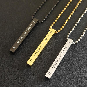 Nuevo DISEÑO <span class=keywords><strong>DE</strong></span> ACERO INOXIDABLE minimalista frase barra colgante collar al por mayor joyería <span class=keywords><strong>de</strong></span> moda personalizada collares para hombres y mujeres - Product Image 2