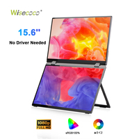 Nouveauté Écran portable double 15,6 pouces 1080P IPS Écran tactile 350 nits de luminosité Type-C Écran pour ordinateur portable externe