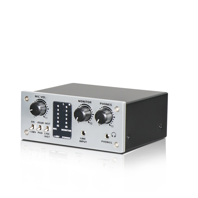 2020 New LY-22T Professional Recording Studio Sound Card, Used for Podcasting, Radio, Commentary