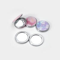 Miroir de maquillage portable Winway Ins Style Bling Glitter Quicksand, miroir compact mignon, miroir de poche brillant pour les voyages